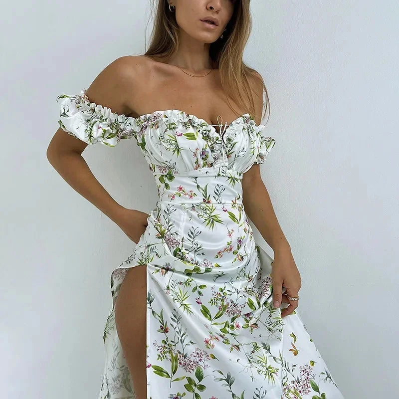 Summer Hot Sale Of The Season Designer Bohemian Print Dress Luxury Ethnic Style Women's Dress V-Neck Long Sleeve Maxi Dress for
