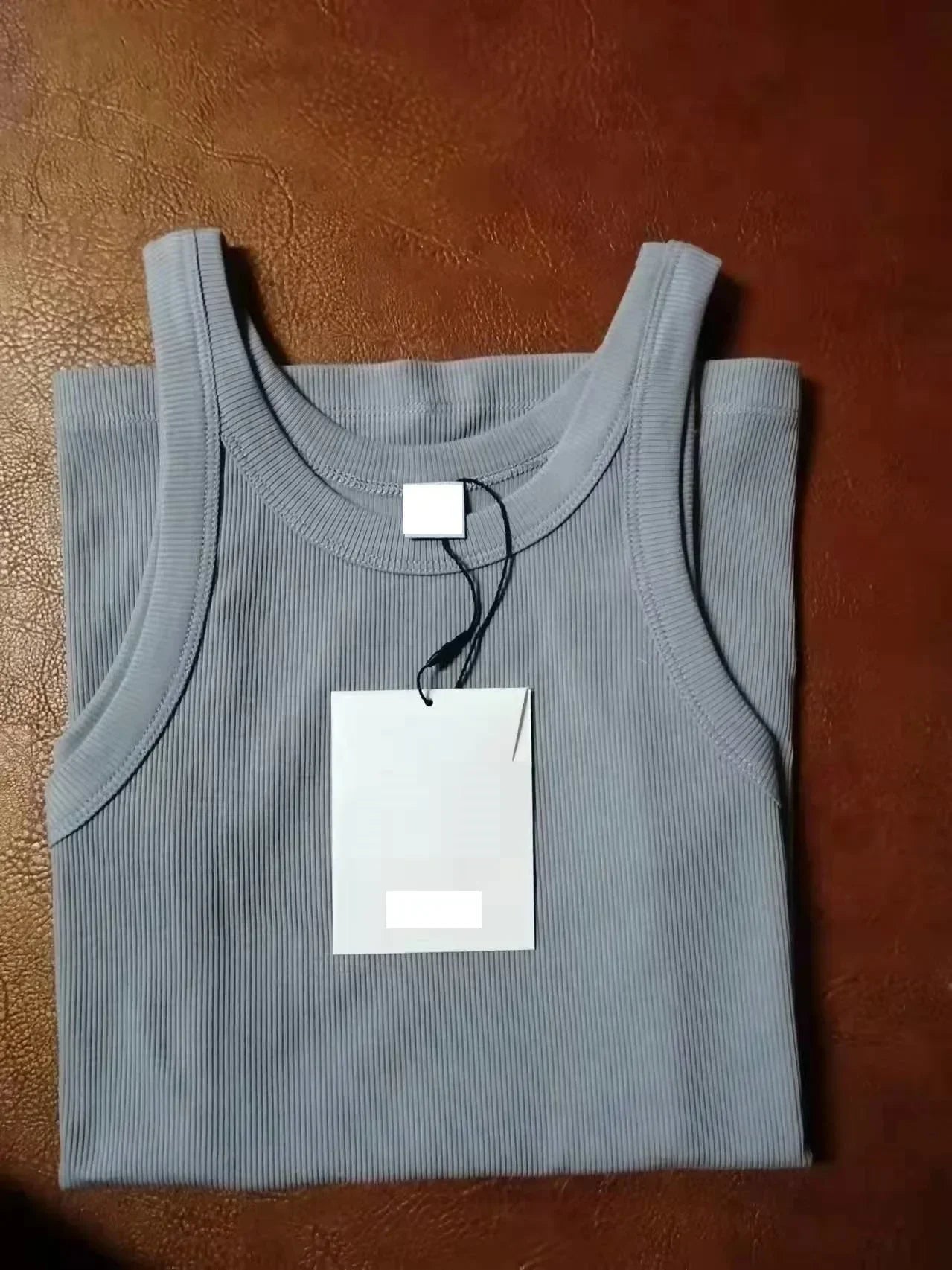 (High Quality)2025 Women Tops Racer Vest Women Solid Color All-match Elastic Cotton Espera Base Vest LUXURY Nordic Style Casual