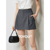 TOYOUTH Women Mini Skirt Pants 2024 Autumn New High Waisted A Line Suit Pants Skirt