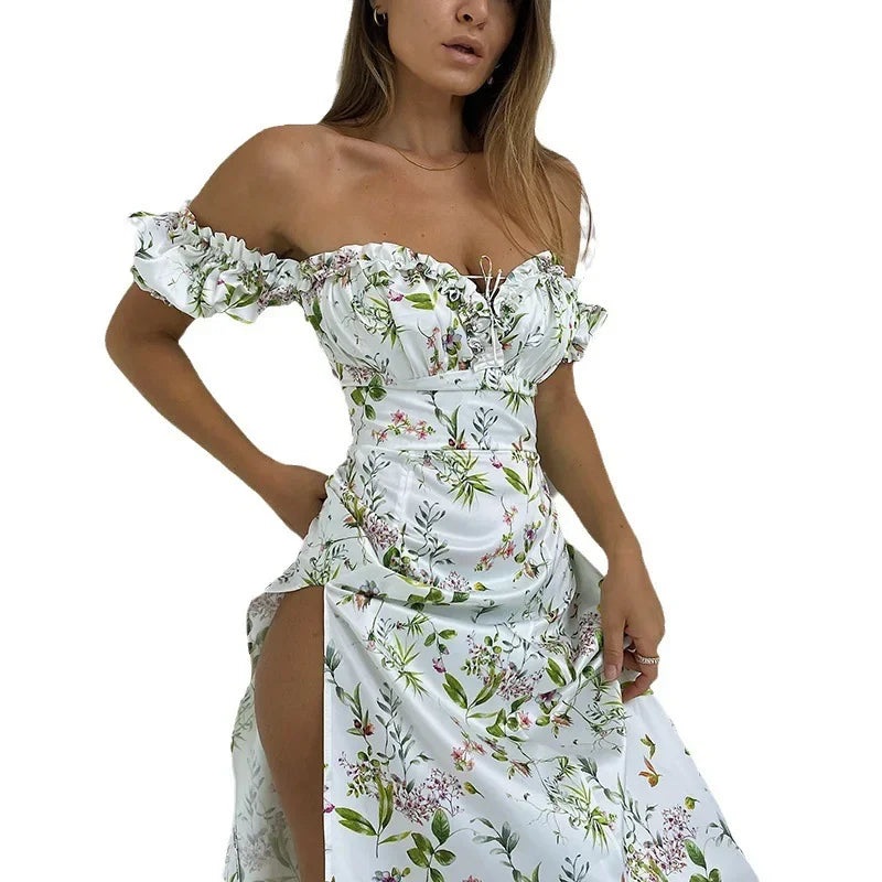 Summer Hot Sale Of The Season Designer Bohemian Print Dress Luxury Ethnic Style Women's Dress V-Neck Long Sleeve Maxi Dress for
