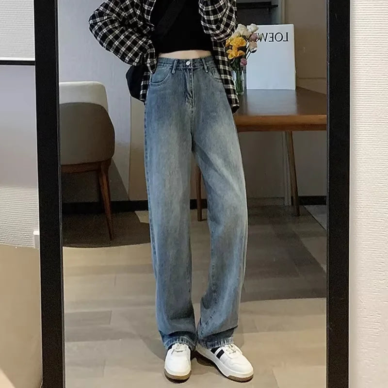 Spring And Summer New High Waisted Slim Jeans For Women Niche Casual Loose Thin Floor Pants Wide Leg Pants Trendy Pants
