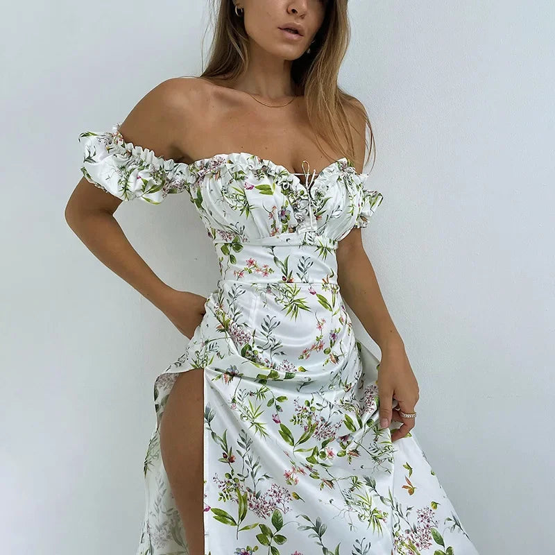 Summer Hot Sale Of The Season Designer Bohemian Print Dress Luxury Ethnic Style Women's Dress V-Neck Long Sleeve Maxi Dress for