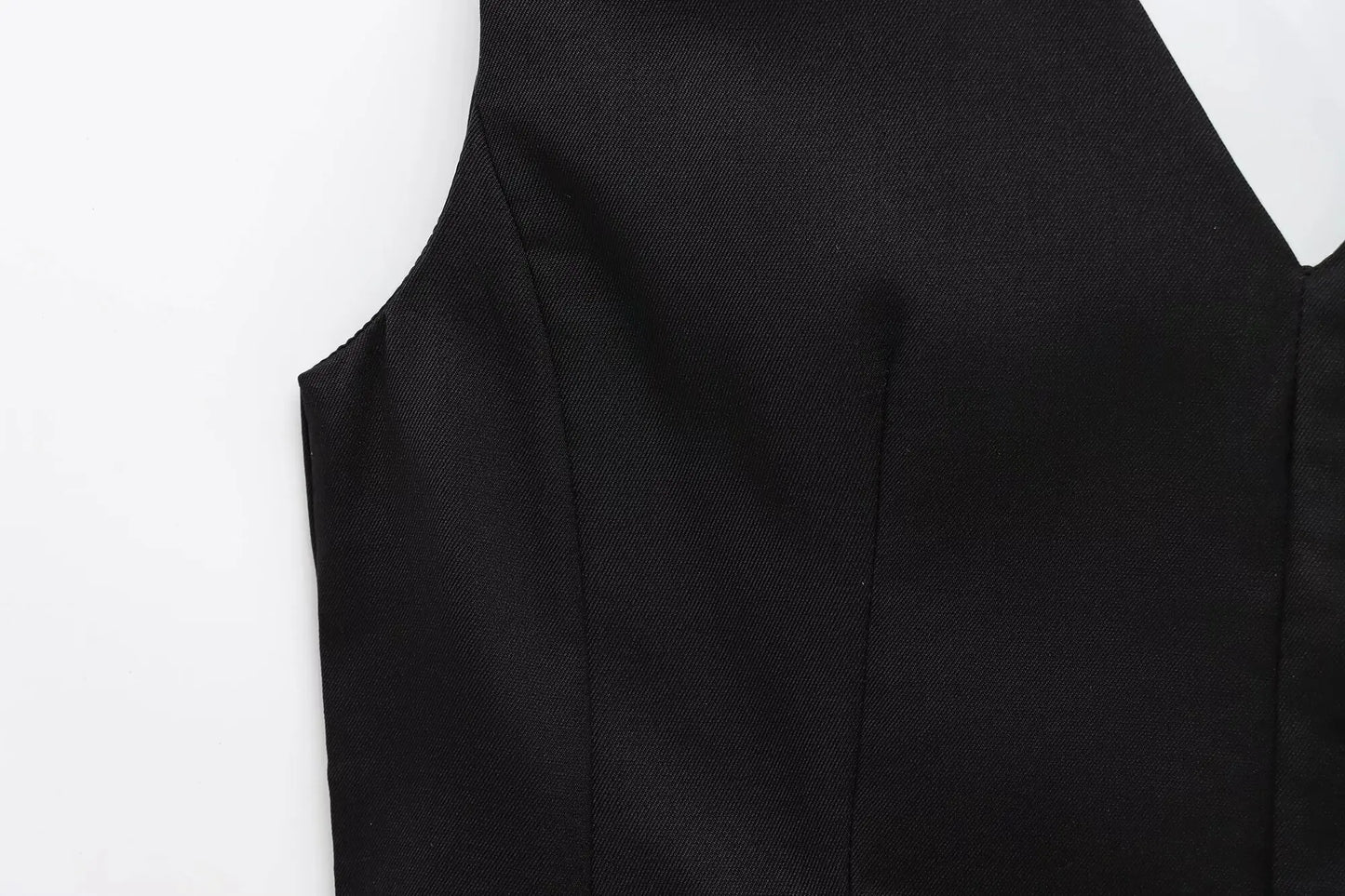 TRAFZA Summer Women V-Neck Sleeveless Backless Decorate Zipper Mini Dress Fashion Woman Sexy Dresses Street Style Party Dress