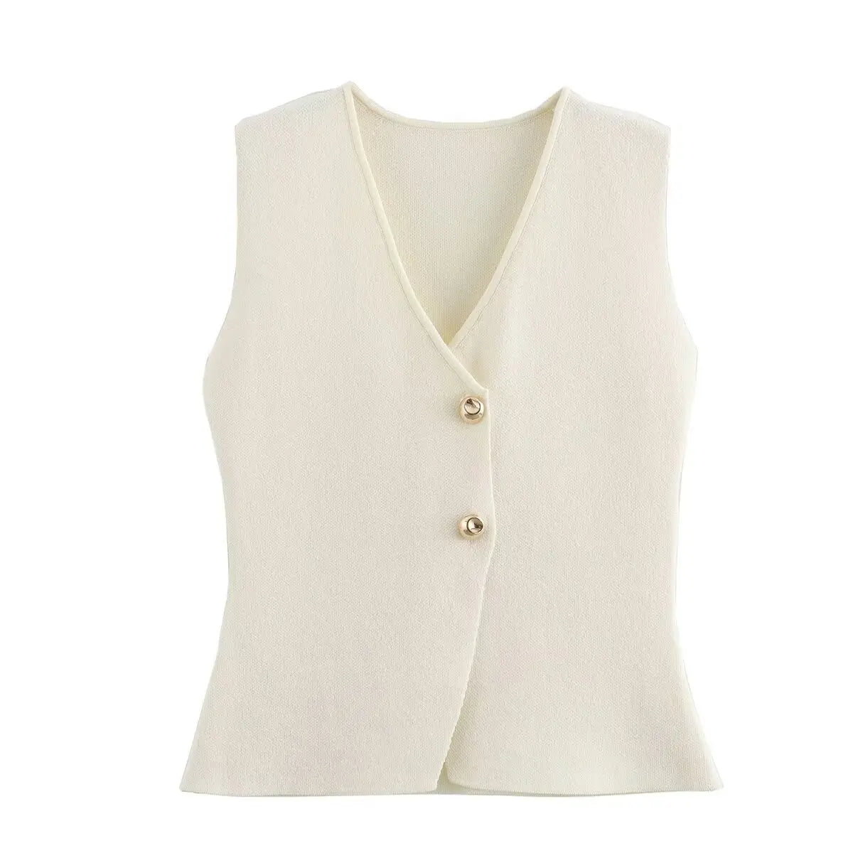 Talenza Women 2 Piece Set V-Neck Sleeveless Button Knitted Vest Top+Elegant Splicing High Waist Zipper Long Skirts Holiday Suits