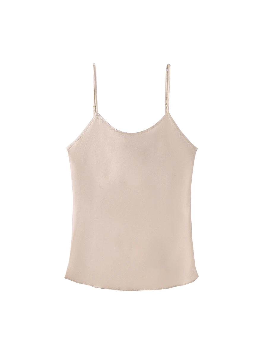 SuyaDream, Women 100%Real Silk Camisoles, 19MM, Solid Cozy Camis, 2024 Spring Summer Basic T shirts, White, Pink, Beige