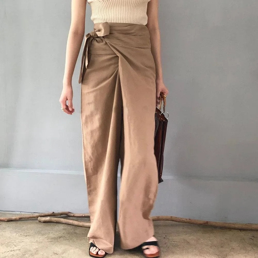 Korean Chic Style 2024 Solid Color High-waisted Women's Casual Fashionable Trousers 6 Colors In Stock
