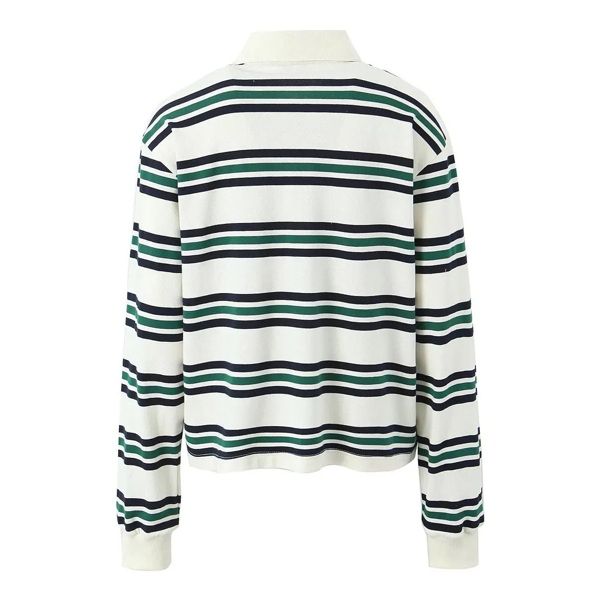 Summer 2025 Polo Shirts Woman Long Sleeve Tops Women Striped Vintage Clothes Polo Shirts Mujer Streetwear Casual Tops Brown