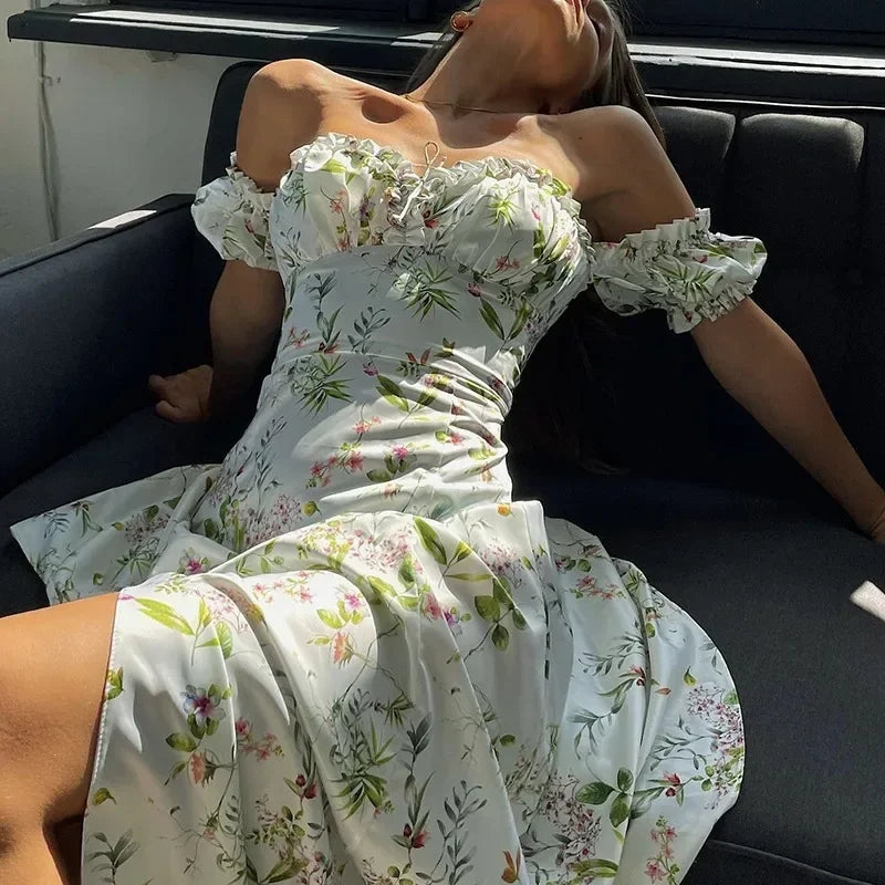 Summer Hot Sale Of The Season Designer Bohemian Print Dress Luxury Ethnic Style Women's Dress V-Neck Long Sleeve Maxi Dress for