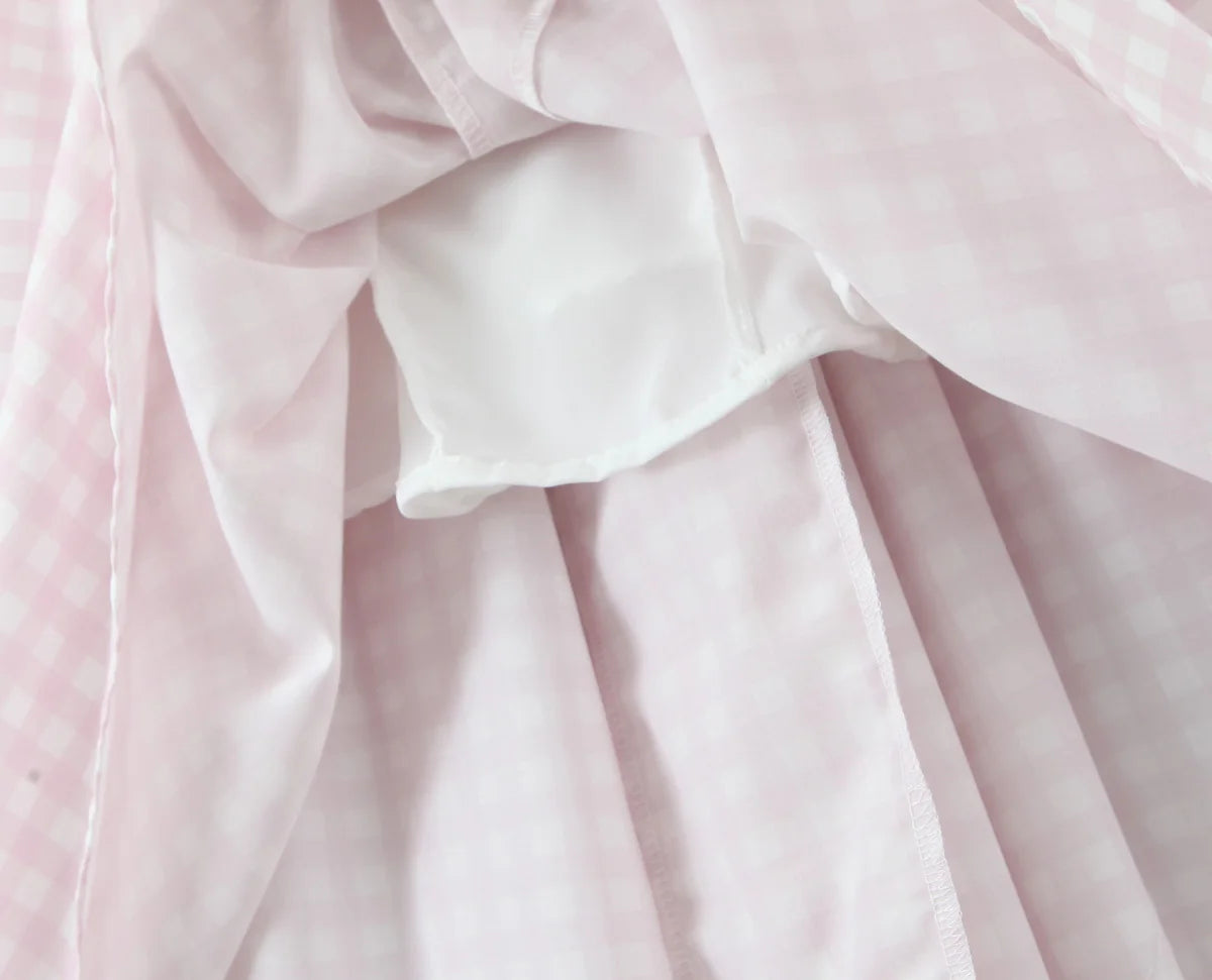 Sexy Sleeveless Elegant Plaid Dress Women Lace Up Back A-line Midi Summer Dresses Party Robe