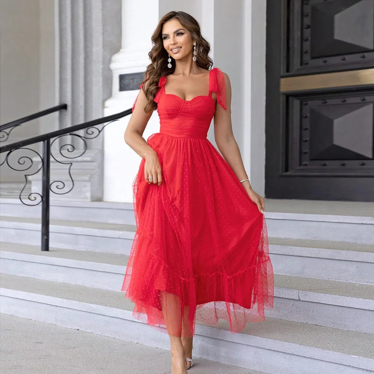 Elegant Classic Gown Women's Double Layer Mesh Lining Corset Skirt High End Fashion Fairy Kimono For Special Occasions