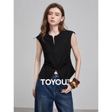 TOYOUTH Women Short Sleeve T shirt 2025 Spring New Tops 8521004