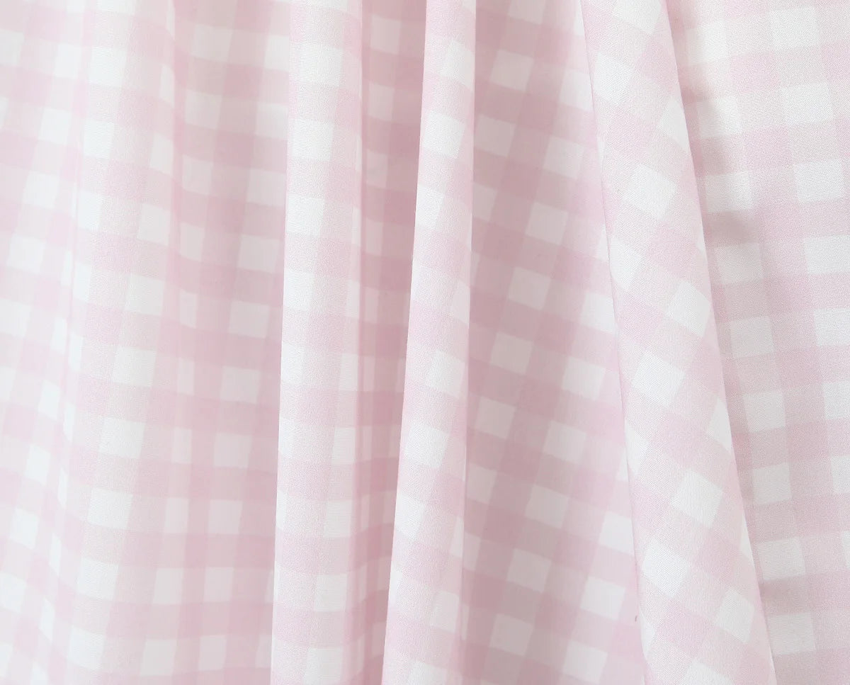 Sexy Sleeveless Elegant Plaid Dress Women Lace Up Back A-line Midi Summer Dresses Party Robe