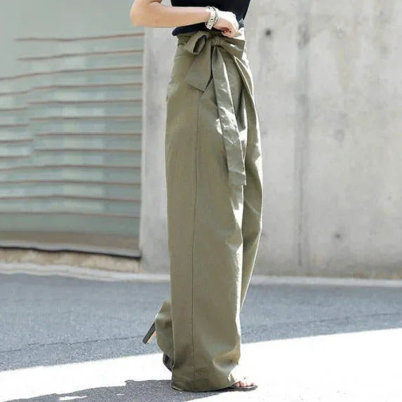 Korean Chic Style 2024 Solid Color High-waisted Women's Casual Fashionable Trousers 6 Colors In Stock