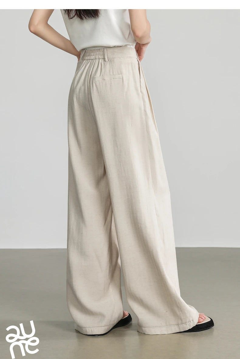 TOYOUTH Women Casual Pants 2024 Summer New Wide Leg Lightweight Linen Japanese Lazy Mountain Yamamoto Pants