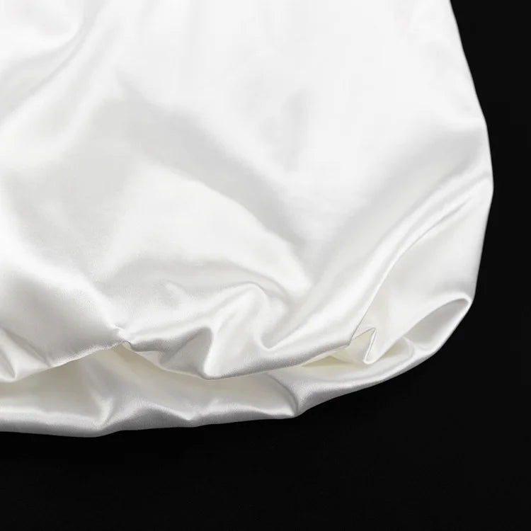 Office Lady Elegant Female Casual Satin Mini Skirt Women Korean Fashion High Waist A-line Vintage White Balloon Skirt
