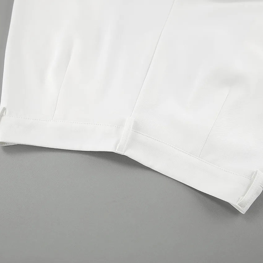 Light Luxury White Women Wide Leg Pants Spring and Autumn Temperament Versatile Commuting Leisure High Waist Straight Leg Pants