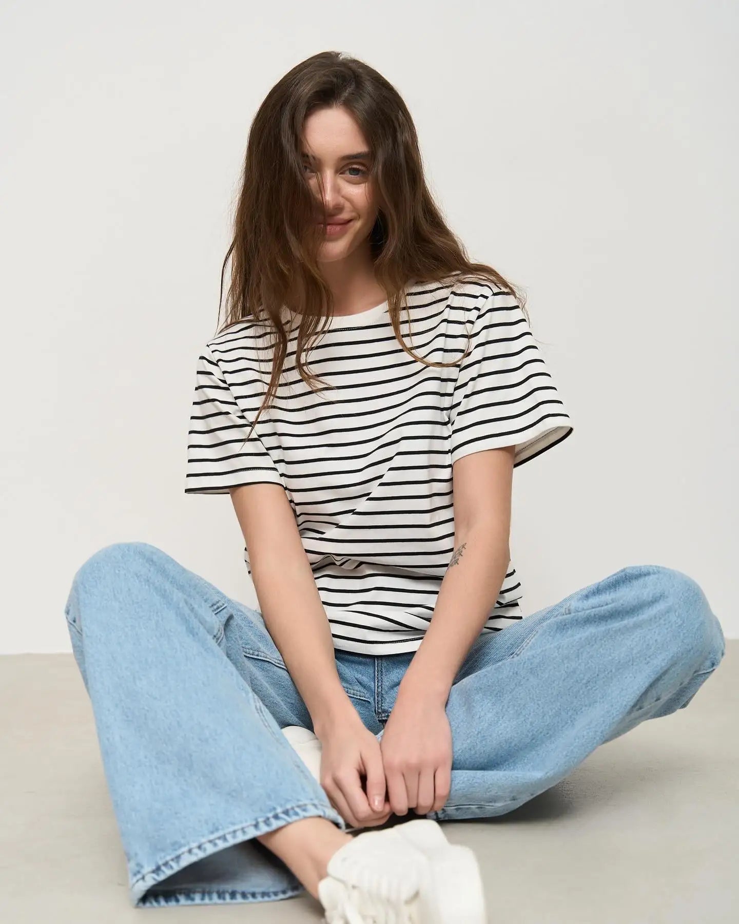 Wolfeel Summer Short Sleeve Striped T-Shirts Women Knitted Basic Casual Tops Female Cozy Loose Cotton Tees