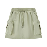 Semir Skirt Women Simple Workwear Style 2025 Summer New Elastic Waist A-Line Skirt with Textured Fabric