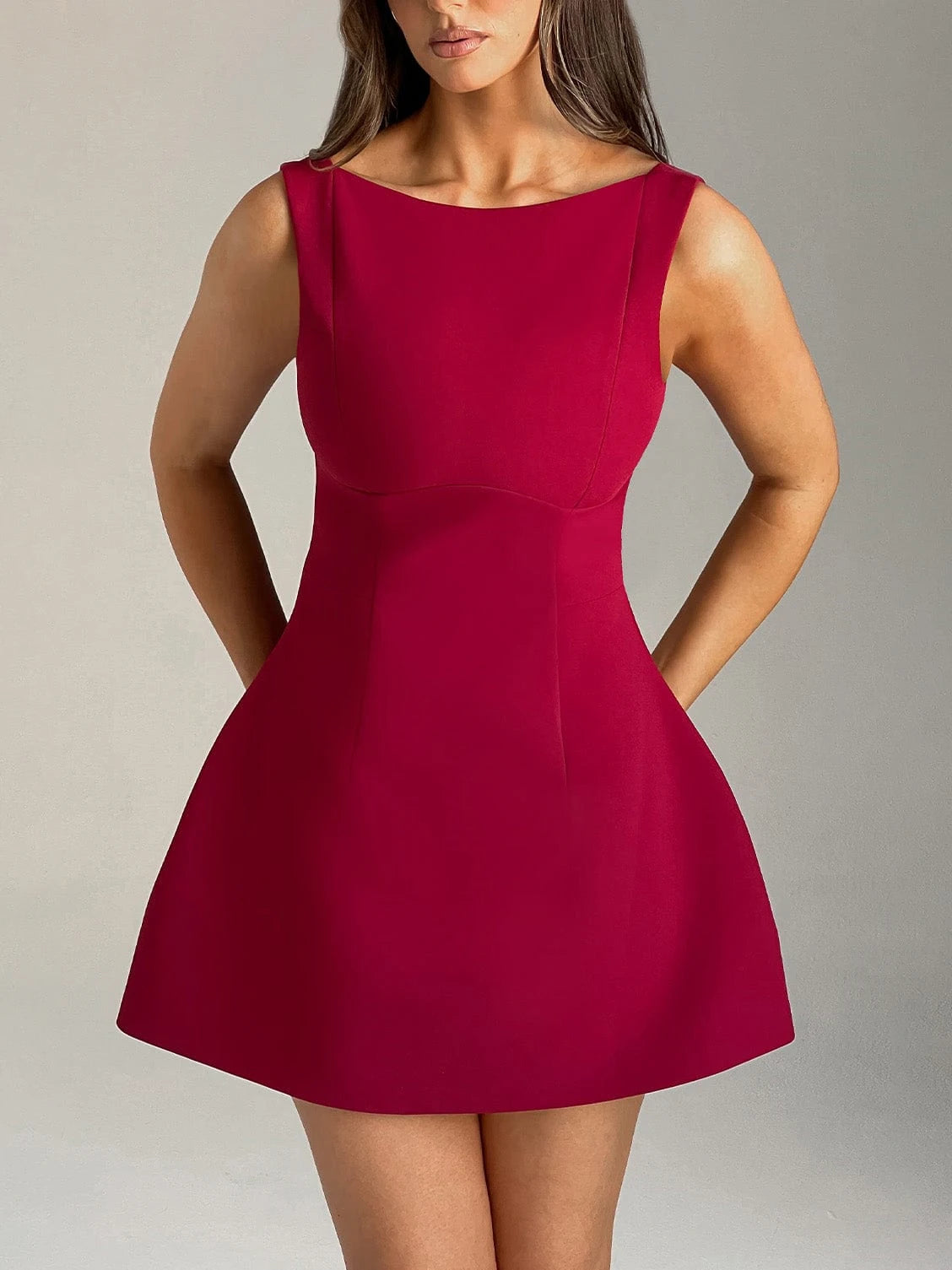 Trendix Slim Sleeveless Tank Dress Female 2024 Autumn Trendy High Waist Backless Mini Dresses Street Casual Vacation Party Dress