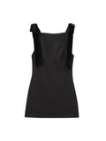TRZA-Women's Contrast Velvet Bow Mini Dress, Straight Neck, Back Zipper, Female Dresses, Sexy Fashion