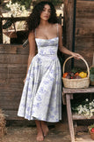 Women's French Style Long Dress with Solid/Floral/Checkered Multi Color Options Knee-Length Dress 2025 New Arrival