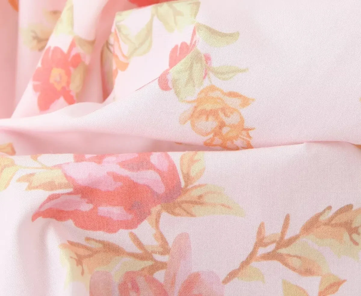SAW Independent Station Pure Desire Square Collar Dress with Pocket Pink Print Ribbon Corduroy Sleeveless Women's Dress