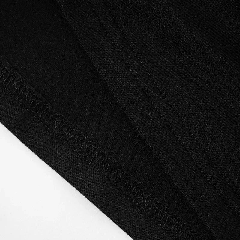 Black Dress For Women Streetwear Lace-up Inclined Collar Hot Vestidos Elegantes Para Mujer Long Sleeve Asymmetrical Y2k Clothes