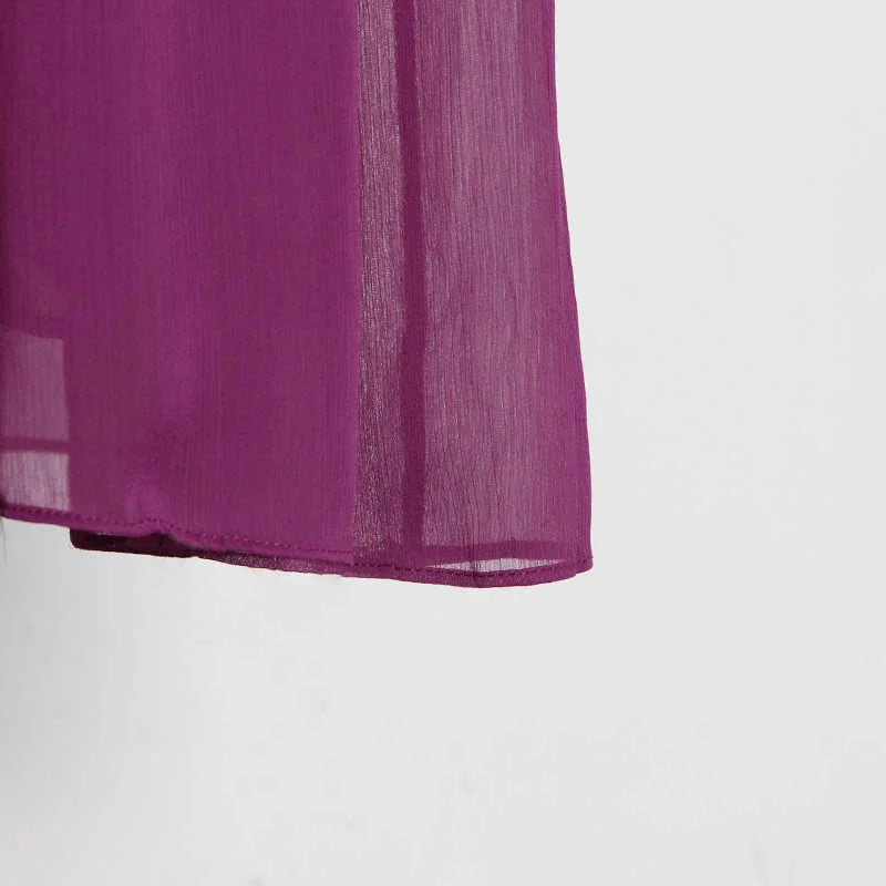 TWOTWINSTYLE Vintage Ruched Dress For Women Stand Collar Sleeveless High Waist Chiffon Midi Dresses Female 2022 Fashion New