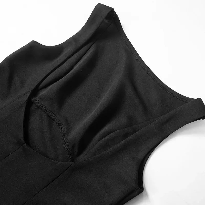 Trendix Slim Sleeveless Tank Dress Female 2024 Autumn Trendy High Waist Backless Mini Dresses Street Casual Vacation Party Dress