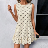 Cross-Border Summer New Arrival Sleeveless Plaid A- Line Midi Dress Women's Fashion Global Trade Wind Clothing
