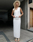 Women 2025 Summer Fashion vest Skirt Sets