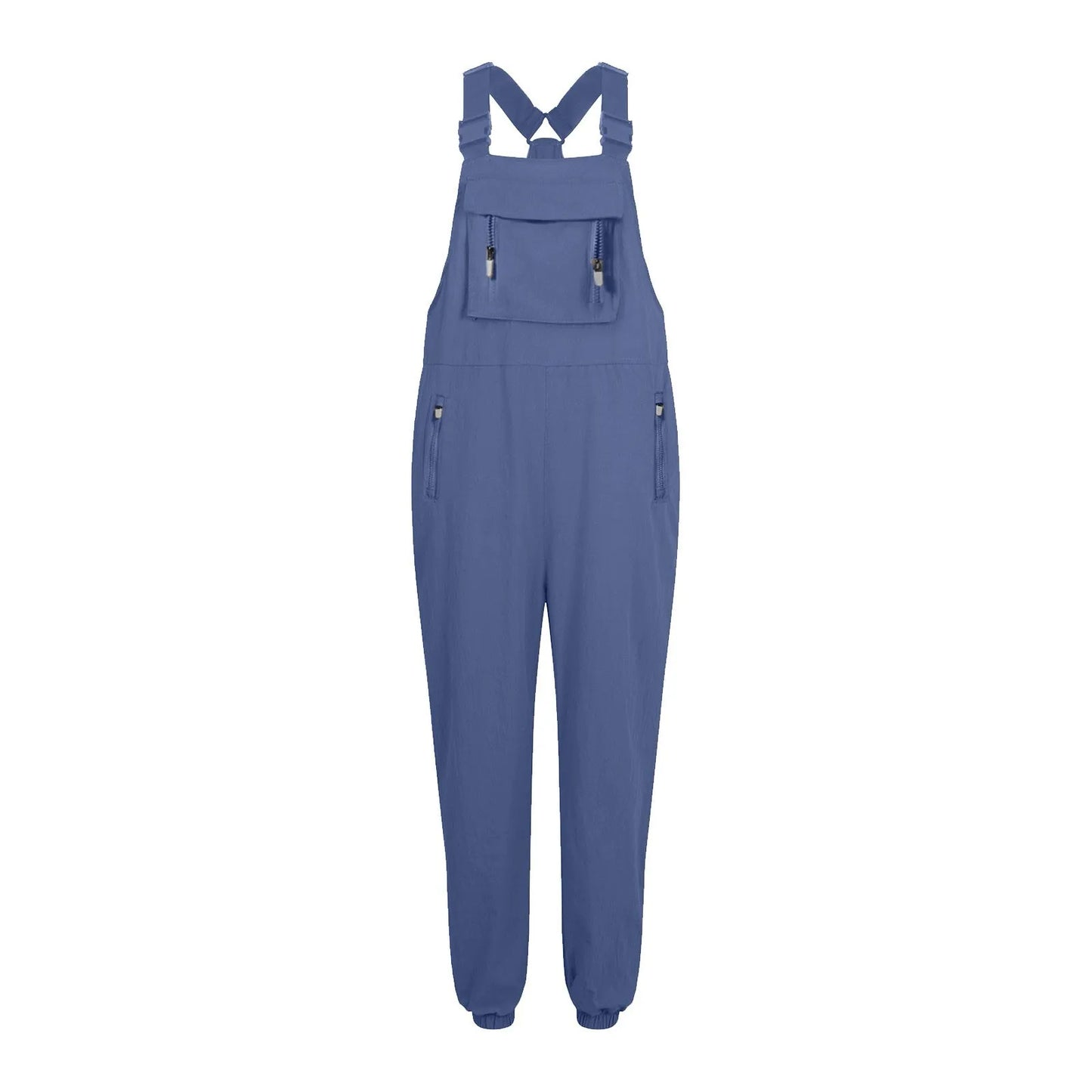 Women'S Jumpsuits Summer Fashion Casual Loose Wide Leg Jumpsuits Solid Color Insert Pockets Retro Button Strap Jumpsuits