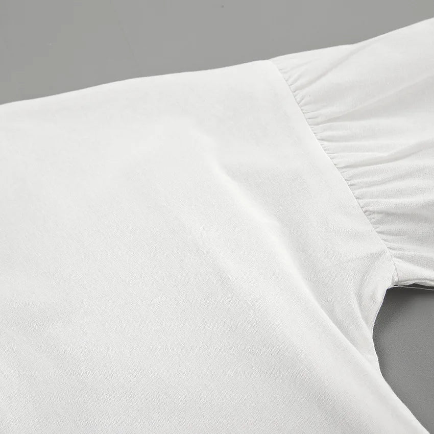Ensemble short blanc Tuularose, col en V, été 2025, patchwork, laçage, coton lin, ensemble deux pièces décontracté