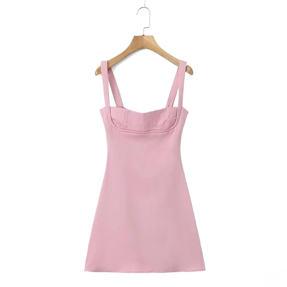 KAOPU ZA Robe noire brodée à bretelles pour femmes, coupe ajustée, robe mini de printemps et d'été, robe de club