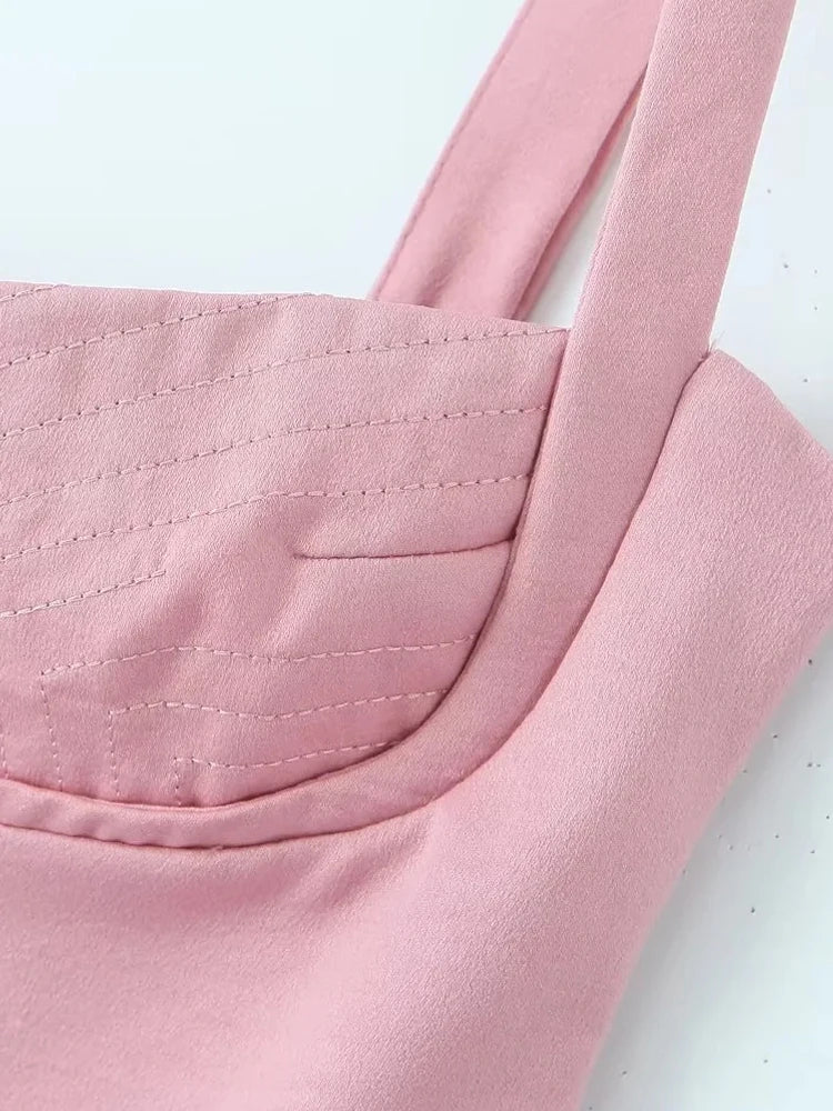 KAOPU ZA Robe noire brodée à bretelles pour femmes, coupe ajustée, robe mini de printemps et d'été, robe de club