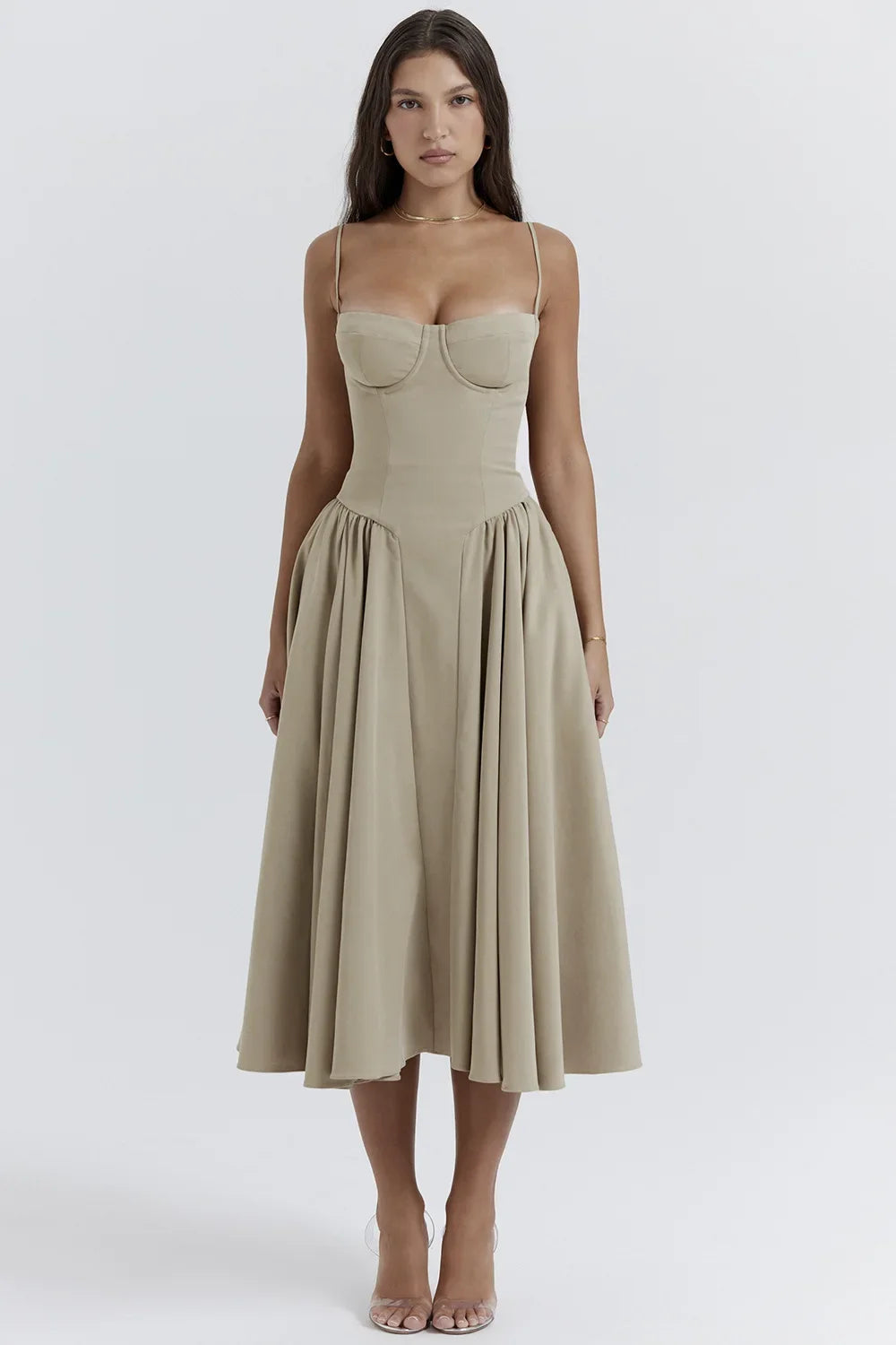 Robe Longue Style Français pour Femmes avec Options de Couleurs Solides/Florales/Carreaux Longueur Genou Nouveauté 2025