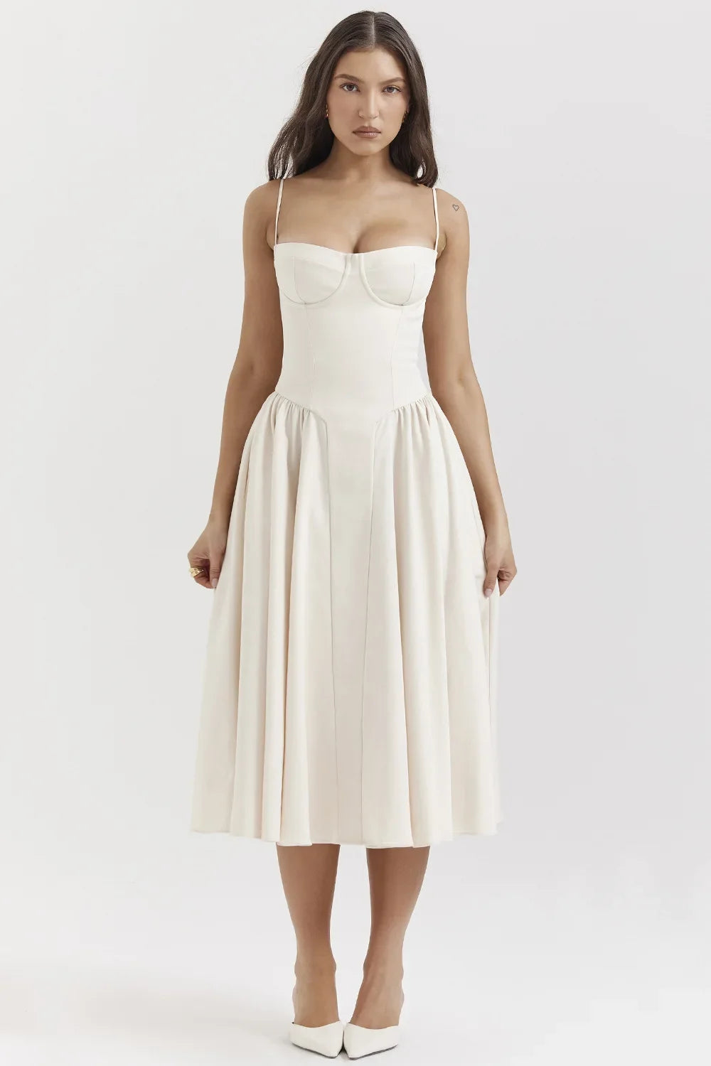 Robe Longue Style Français pour Femmes avec Options de Couleurs Solides/Florales/Carreaux Longueur Genou Nouveauté 2025