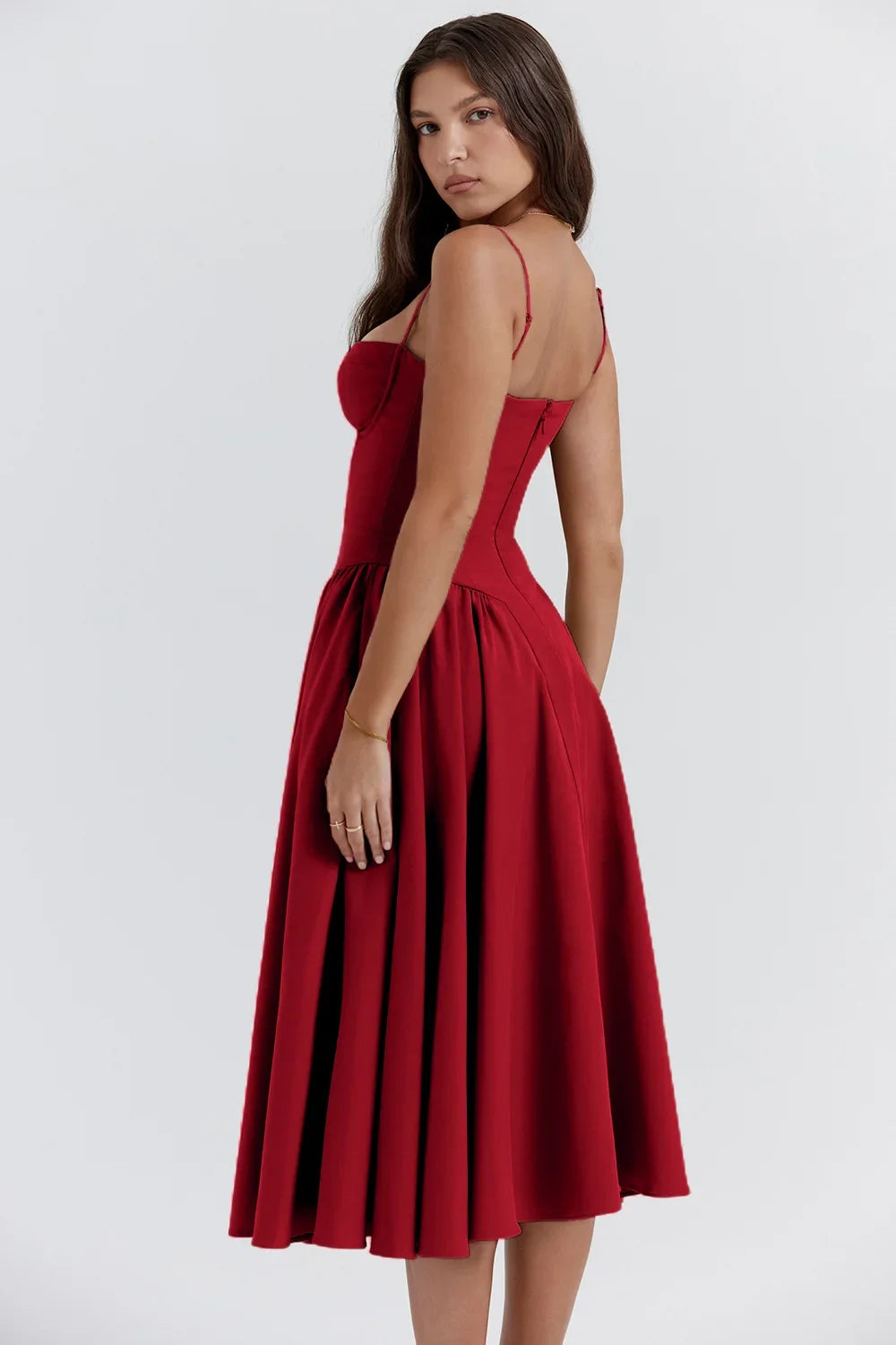 Robe Longue Style Français pour Femmes avec Options de Couleurs Solides/Florales/Carreaux Longueur Genou Nouveauté 2025