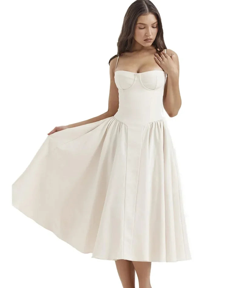 Robe Longue Style Français pour Femmes avec Options de Couleurs Solides/Florales/Carreaux Longueur Genou Nouveauté 2025