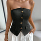 European and American cross-border women's fashionable and elegant front breasted backless top