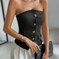 European and American cross-border women's fashionable and elegant front breasted backless top