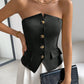 European and American cross-border women's fashionable and elegant front breasted backless top