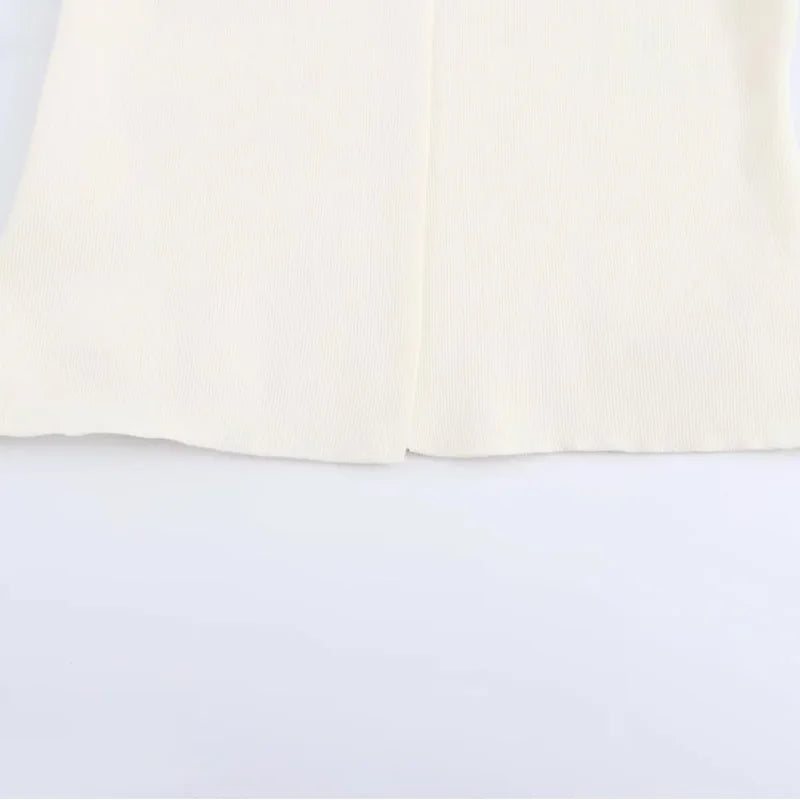 TRAF Cardigan Court Tricoté Femmes Automne Manches Courtes Tricot Vêtements Extérieurs pour Dames Hiver Boléro à Boutons Élégant Vestes pour Femmes