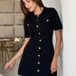 Elegant Knit Mini Dress Women Street Slim High Waist Short Sleeve Rib Sweater Dresses Vacation Bodycon Knitwear Dress 2025
