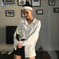 Women's Summer Blouse Shirt Cotton Face Printing Full Sleeve Long Shirts Tops Ladies Clothing