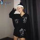Women's Summer Blouse Shirt Cotton Face Printing Full Sleeve Long Shirts Tops Ladies Clothing