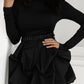 Fashion Solid Long Sleeve Mini Bud Dress Party Dress Black Dress Women