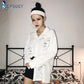 Women's Summer Blouse Shirt Cotton Face Printing Full Sleeve Long Shirts Tops Ladies Clothing