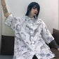 Women's Summer Blouse Shirt Cotton Face Printing Full Sleeve Long Shirts Tops Ladies Clothing