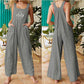 Summer New Women Casual Loose Flower Print Jumpsuits Women's Overalls Boho Sleeveless Square Collar Jumpsuits Rompers